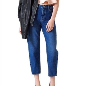 Topshop Fray Trim Girlfriend Jeans